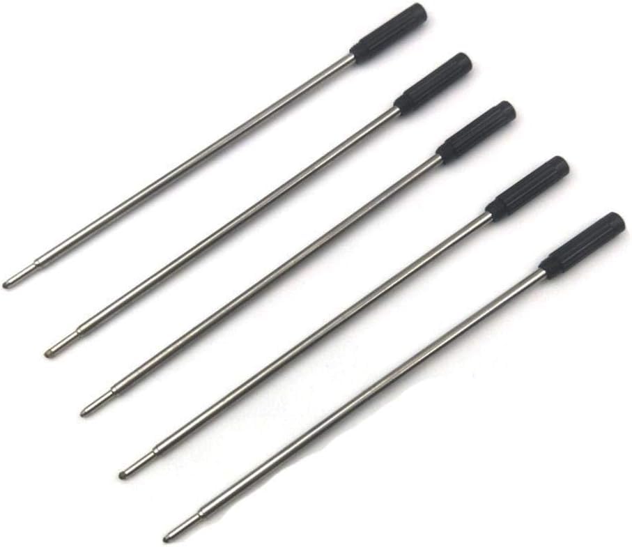 10Pcs Black Ink Ballpoint Metal Pen Refill 1.0mm Length 11.6cm and Short Steel Blue Replacement V8B4 Re Pen Refill Office Supplies Writing and Correction Supplies