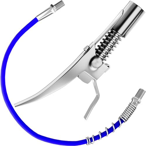 AUTOMAJOR Grease Gun Coupler with Hose 1/8 NPT High Pressure Quick Lock Release Heavy Duty Grease Gun Hose Extension Locking Coupler 10000 PSI for All Standard Grease Guns Zerk Fitting