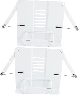 Operitacx 2pcs Adjustable Student Reading Book Holder White Iron Desktop Book Stands for Textbooks Music Scores Comfortable Angle Metal Reading Rack