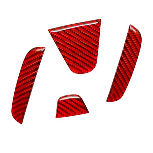 Image of SUNJIKA Compatible with Carbon Fiber Car Trunk Rear Tailgate Trim Sticker Car Back Badge Decal Accessory for Honda CRV 2017 2018 2019 2020 2021 2022 4PCS (Red)