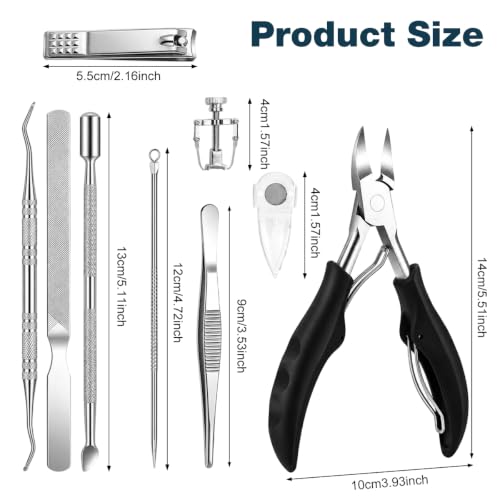 Image of MAYCREATE 10 Pcs Nail Clipper Set for Ingrown Toe Care with Pedicure File