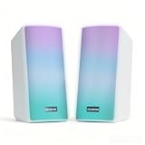 ColorFire White Computer Speakers, RGB PC Speakers, 52mm Full-Range Sound