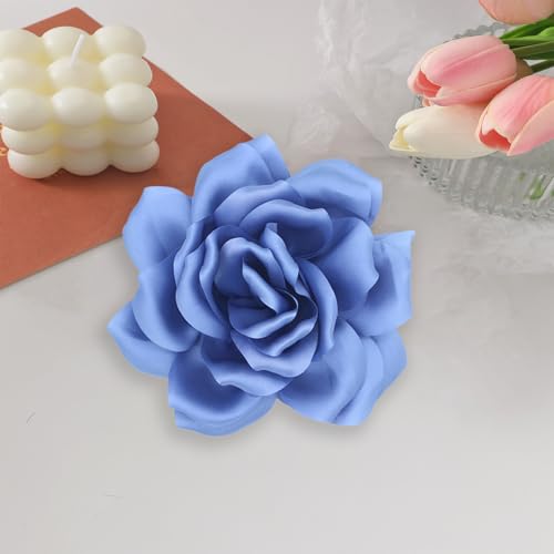 Image of Flower Brooch Pins for Women 5.5in Lapel Pins Large Rose Floral Brooches Dainty Satin Fabric Brooches Rose Flower Hair Clips Wedding Party Dance Clothes Accessories Jewelry