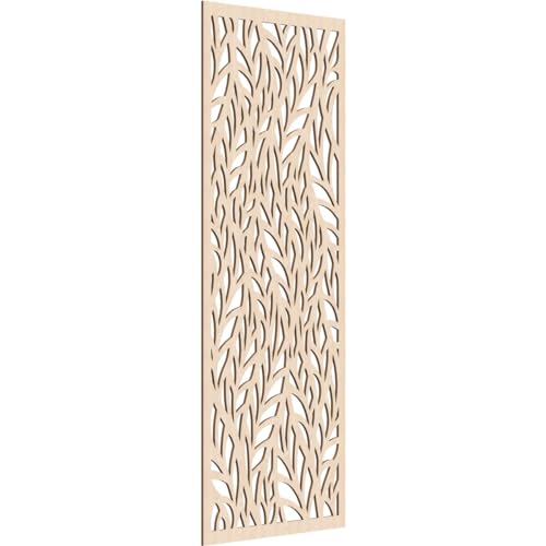 Image of Ortonville Decorative Pierced Fretwork Wood Wall Panels, 33 3 /8 inchW x 84 3 /8 inchH x 3 /8 inchT, Red Oak