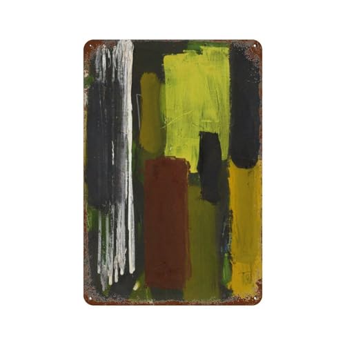 xiaoxiaoshen Pierre Soulages - Póster de metal para decoración de pared, decoración moderna para el hogar, bar, tienda, decoración vintage, 30 x 20 cm