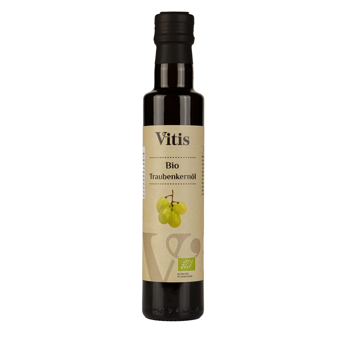 Vitis Bio Traubenkernöl kaltgepresst 250ml – natives Speiseöl reich an Vitamin E – zum Braten, Kochen, Backen & Salat – von der Mosel