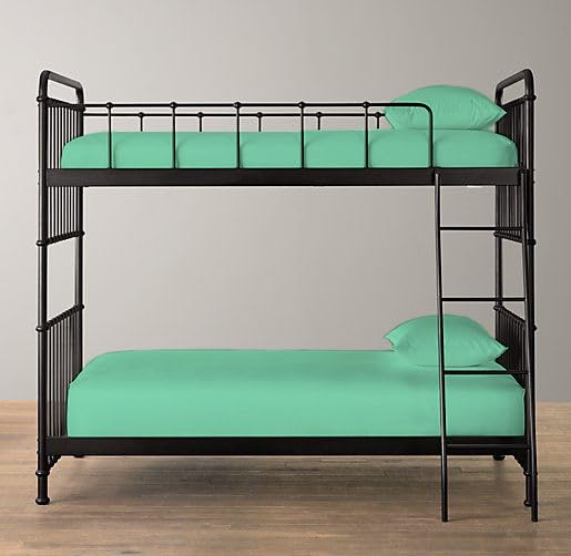 Pack of 2 100% Polycotton Bunk Bed Fitted Sheet 2ft 6" (76cmx190cm) Percale Non-Iron Easy Care Bottom Sheet RVs | Guest Beds | Caravan Campervan (2, Mint Green)