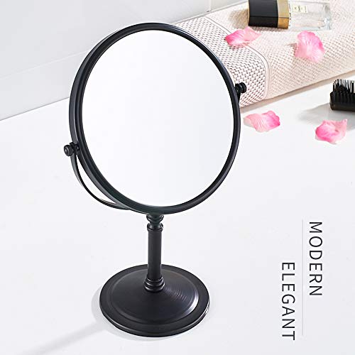 Gecious Black Makeup Mirror Desk Tall Standing Round 8 Inches Dual-Sided Magnifier Cosmetic1X/10X Magnifying Tabletop Vanity Mirror- Oil Rubbed Bronze #TOP1
