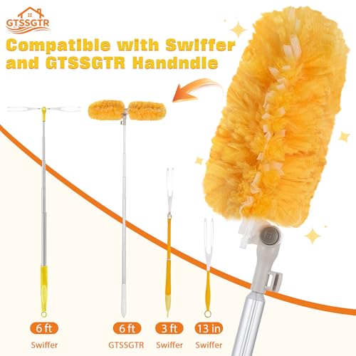 Image of 6 ft Extendable Duster Handle with 20 Pcs, 360 Heavy Duty Duster Refills Kit for Swiffer, 4X Electrostatic Microfiber for Cleaning Home, Effortlessly Reach Ceilings, Fans & Hard-to-Reach Areas