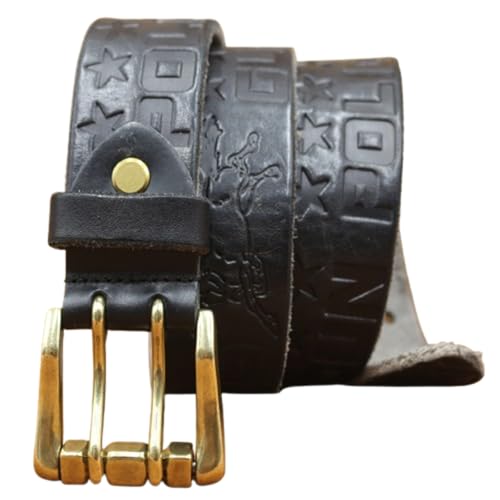Ceintures en cuir à double griffe gravées d'un motif équestre raffiné