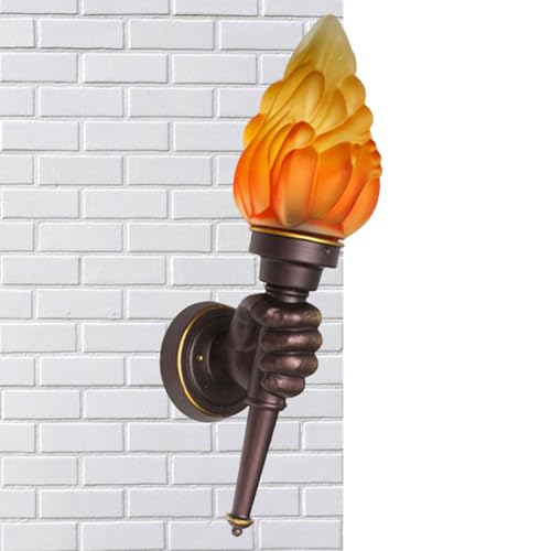 Lámpara de pared de antorcha | Accesorio de iluminación con lámpara de vidrio de llama | de simulación de casa de granja industrial | Luces de pared para bar, restaurante, café, dormitorio, sala