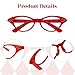 Fumwase 4PCS Cat Eye Glasses with Rhinestones 50s 60s Party Costume Old Lady Glasses for Halloween Cosplay Hip Hop Dress Up (Black+White+Red+Pink)