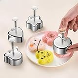 Tidevib 304 - Máquina para hacer bolas de arroz de acero inoxidable onigiri, sushi y verduras con mecanismo de rebote de resorte y adultos, 10,5 x 7,5 cm