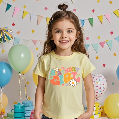 Image of Birthday Girl Tshirt Toddler Birthday Shirts Tees Little Kids Top Outfit Cotton Short Sleeve 2nd 3rd 4th 5th 6th 7th 8th