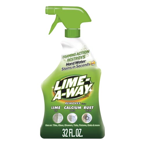 Lime-A-Way Hard Water Stain Remover Spray, Removes Lime, Calcium & Rust in Seconds, Bathroom Cleaner, 32 fl oz