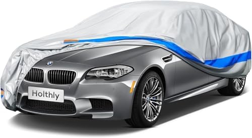 Holthly Autoabdeckung Wasserdicht Atmungsaktiv,Auto-Abdeckplane für Vollgarage,Regen,Sonne,Staub und UV-Schutz.Autoplane passend für Mercedes E-Class CLS-Class，Audi A7,Maserati Ghi
