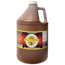 Daves Gourmet Ghost Pepper Naga Jolokia Hot Sauce - Insanely Hot Plus Heat Level - Ghost Pepper Hot Sauce - Use on Wings, Stews, Potato Salad and More- Spicy Sauce for Chiliheads - 1 Gallon