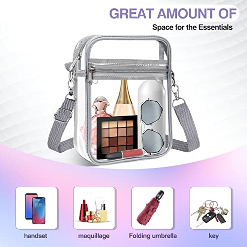 Image of Clear Bag Stadium Approved,Clear Crossbody Purse Bag, with Adjustable Shoulder Strap for Women, With front pocket