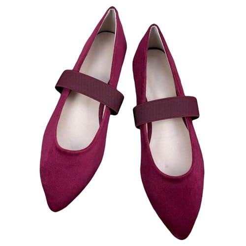 TN TANGNEST Women's Mary Jane Flat Shoes Elegant Pointed Toe Dress Flats Comfortable Ballet Flats