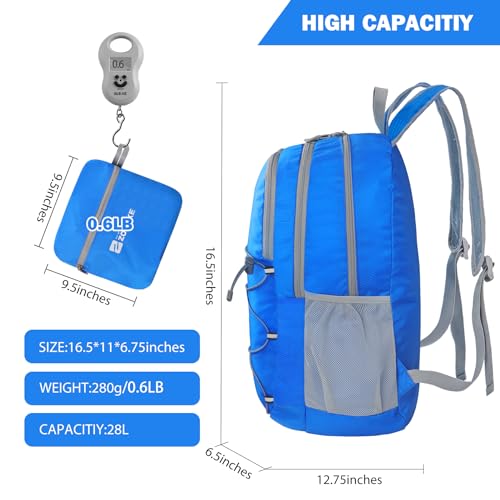 Image of ZOMAKE Ultra Lightweight Hiking Backpack 28L, Packable Small Backpacks Water Resistant Daypack for Women Men(Dark blue)