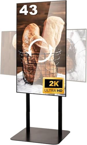 看板 デジタルサイネージ 43インチ 液晶ディスプレイ 垂直型スタンドセット 軽量 縦横自由 コンパクト 可動 業務用 電子看板 ディスプレイ USBメモリー 大画面 デジタル 店舗用 看板 広告モニター 液晶パネル (Gタイプ)