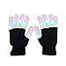Produktbild jsadfojas EIN LED-Blitzlichter Bunte Handschuhe Party Light Glowing Show Gloves Handschuhe für Clubbing, Rave, Geburtstag, Disco und Party (Black, OneSize)