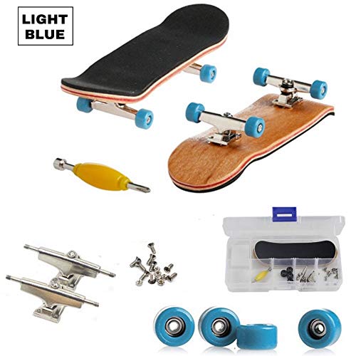 Falcon Skate de Dedos,Fingerboard Profesional,Monopatin Dedos,Juegos de Skate de Dedos (Azul Claro)
