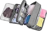 AIBEARTY Portable Waterproof Underwear Storage Bag Travel Bra Organizer Lingerie Socks Toiletry Bag Layer Cosmetic Pouch for Women Men