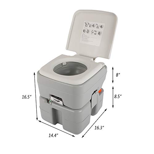 Vingli VL-6B-FAHA-V97J Portable 5.3 Gallon Camping Toilet W/Carrying Bag,Large Capacity Tank thumb #5