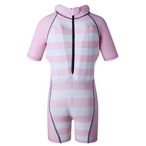 Kids Swimsuits Floatation Swimsuits One-Piece Swimsuits with Sun Hats (s(31.4in-35.4in Height), Pink(not hat))