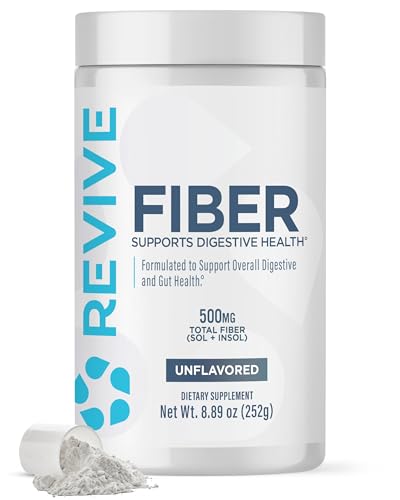 Revive MD Fiber Supplement for Digestive & Gut Health - 5g of Dietary Fiber Supports a Healthy Digestive System with Psyllium Husk & More - (Unflavored, 30 Servings)