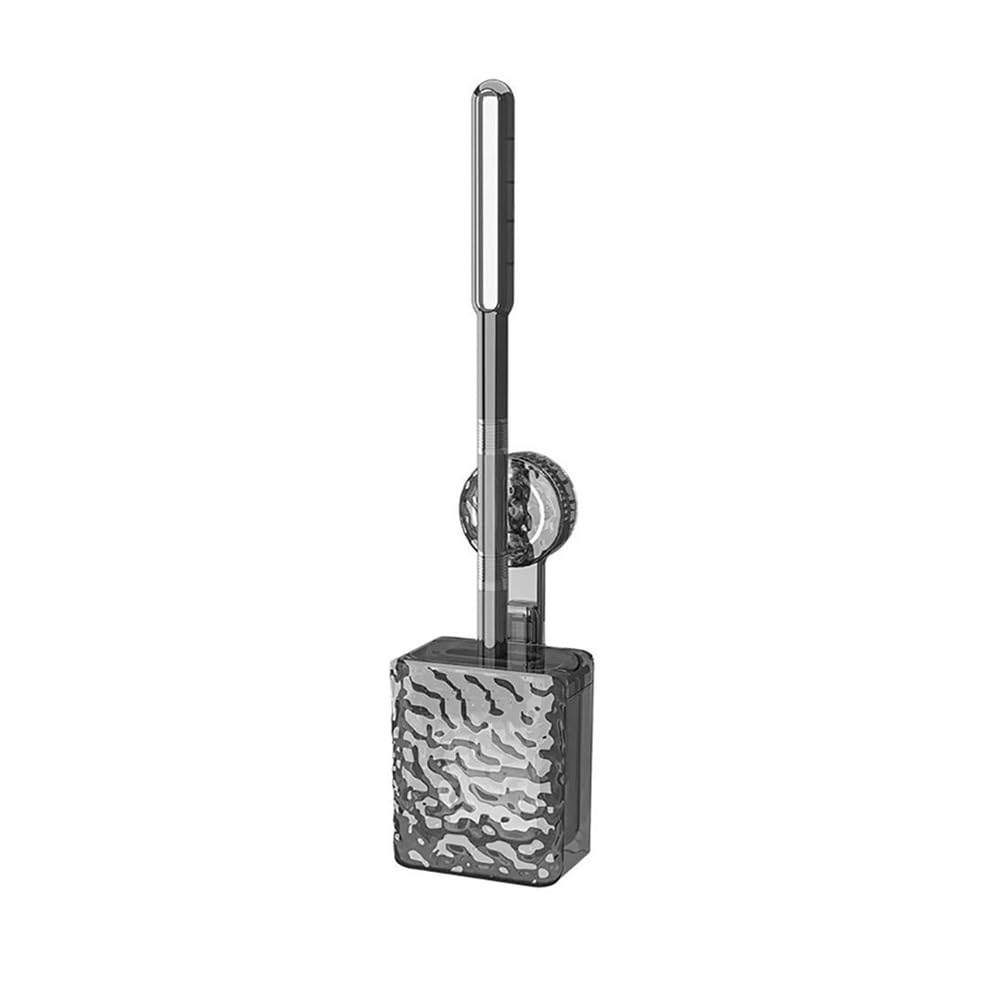 Toilet Brush Wall Mounted Non Perforated Suction Cup Toilet Brush Long Handle with Texture