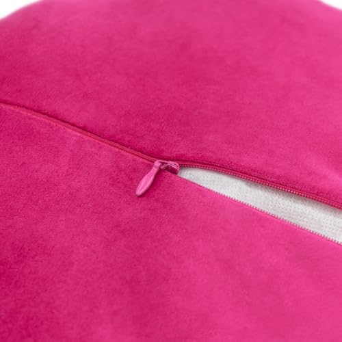 Image of JWH 3D Flower Throw Pillow Cover, Hot Pink, 14x14 Inch