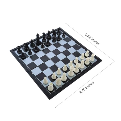 Image of Magnetic Folding Chess Set for Kids & Adults, Portable Travel Board with Pieces, Educational Strategy, Compact Indoor & Outdoor Family Game