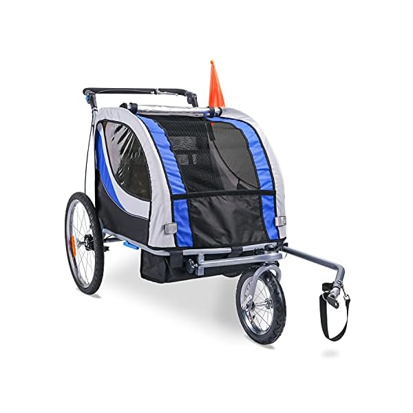 Drehbar Kinderanhänger 2 in 1 Fahrradanhänger für Kinder Jogger