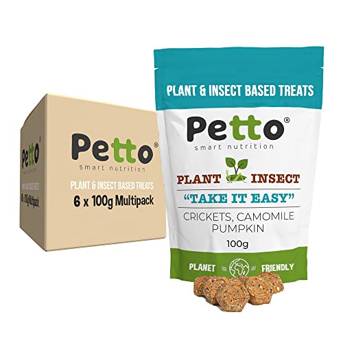 Petto Plant & Insect Based Hypoallergenic Dog Treats 6 x 100g, 100 g (Pack of 6)