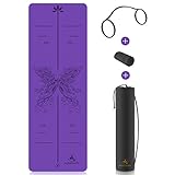 ACENDRATTI Esterilla Yoga TPE Premium + Toalla Microfibra + Funda + Correa de Hombro. 100% Eco-Friendly 183 x 61cm x 6mm Pilates Fitness, Patentado