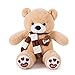 YunNasi Ours en Peluche Nounours Géant Cadeau Noël ou d’Anniversaire ou Le Mariage ou Les Autres Fêtes (100cm, Brun Clair)