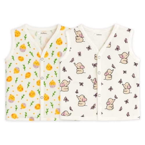 Image of Kidbea Newborn Baby Jhabla Unisex - Organic Cotton Muslin Shirt | Soft & Breathable Summer Wear for Boys & Girls | Cute Prints Infant Clothing