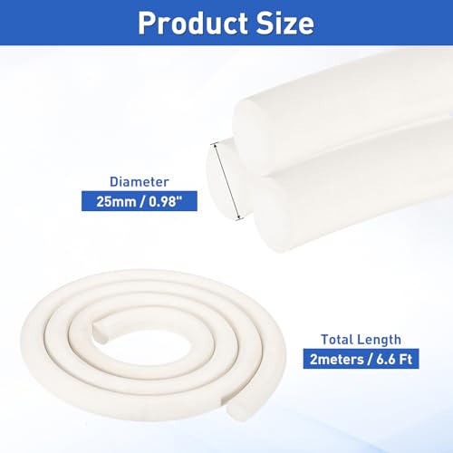 uxcell Espuma de silicona para juntas 25 mm x 2 m blanca miniatura 2