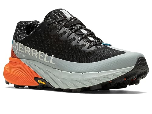 Merrell Agility Peak 5 GTX-Black/Tangerine, Zapatillas Hombre, 44.5 EU