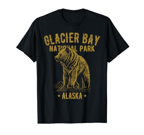 Glacier Bay National Park Alaska USA Bear Design vintage Maglietta