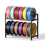 3D Printer Filament Storage Rack Desktop - 2 Tiers Metal Filament Spool Holder Organizer, Heavy Duty 3D Filament Storage Rack for 3D Printing PLA/ABS/TPU Filaments, for Home, Office Workshop, Studio