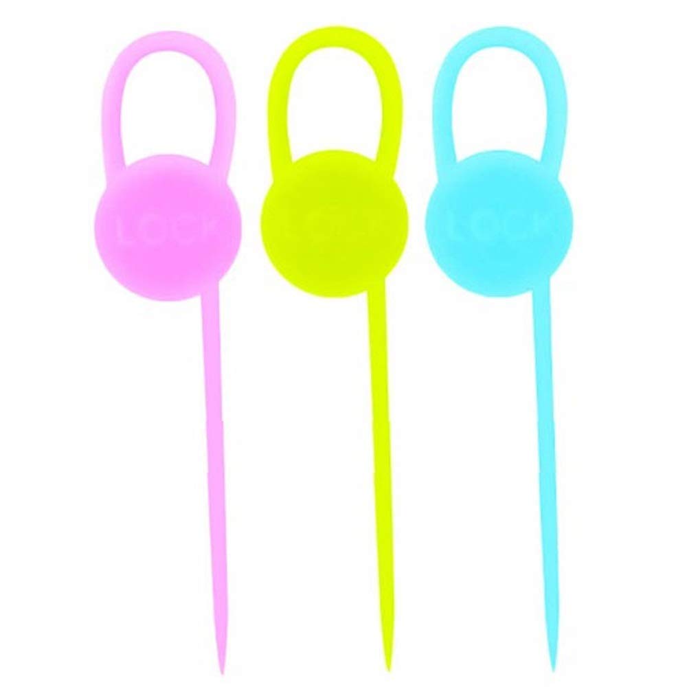 Multipurpose Reusable Food Grade Silicone Cable Lock Seal Storage Clip Ties Kitchen Tool (Pack of 3, Mix Color & Shape)-image-19