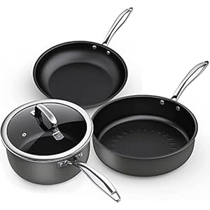 Induction Pots and Pans, Stainless Steel Pots And Pans Set 4pcs With Lid, Induction Cookware For Oven & Dishwasher Safe by MOMOSTAR