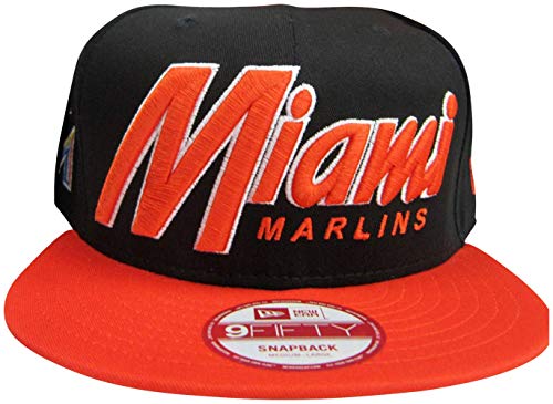 Miami Marlins Snap It Back Negro/Naranja Ajustable miniatura 1