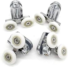 Shower Door Fixing Pulleys in Chrome - 2X Top & 2X Bottom - Fits Glass 4-6mm