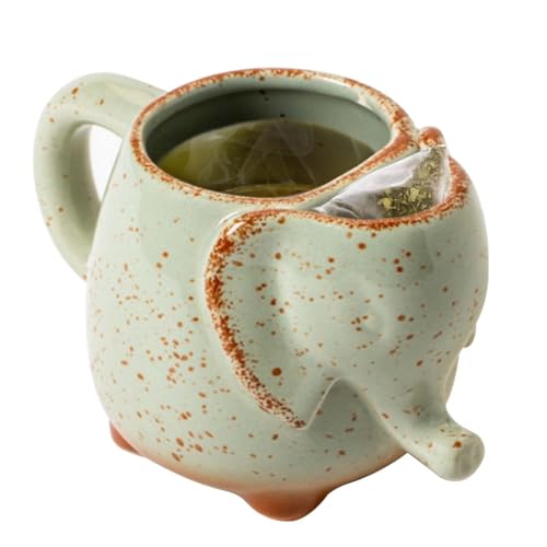 Tasse Éléphant en Céramique, Mug à Thé et Café Original, Gobelet Animal pour Boissons Chaudes et Froides, Cadeau pour Amoureux des Animaux, Thé, Café,...