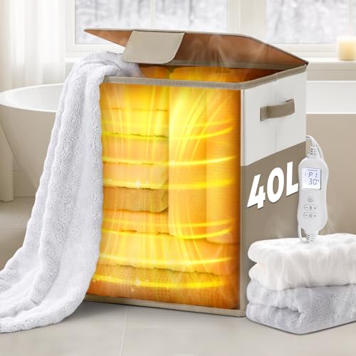 UKMOT Towel Warmer, 40L Large Towel Warmer for Bathroom, Portable Towel Heater Bucket with Auto Shut...