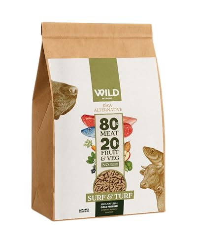 Surf & Turf (2.5 kg) Dog Food Dry, Grain-Free and 80:20 Cold Pressed, Low Fat, High Protein and Nutritionally Complete with Superfoods - Gastrointestinal Dog Food - Adult or Puppy
